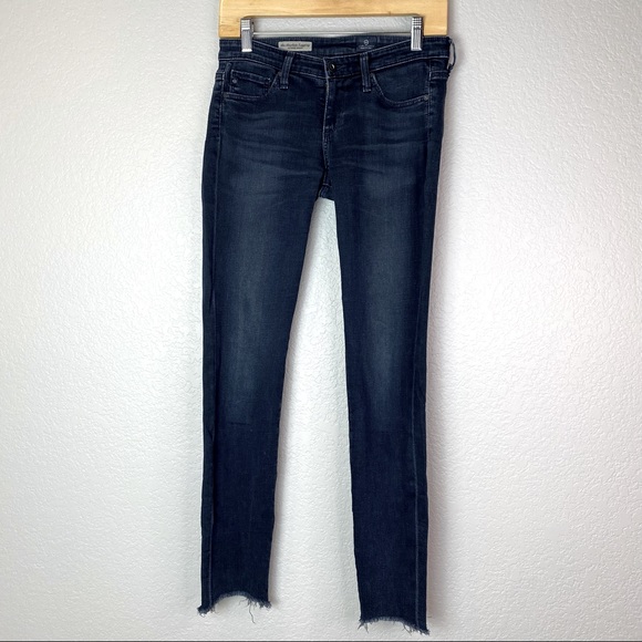 AG ADRIANO GOLDSCHMIED Dark Raw Hem the Absolute Legging Skinny Jeans Denim 25R - Picture 14 of 14